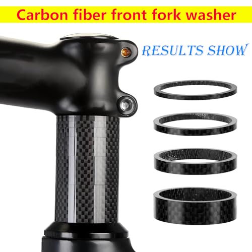 4 stuks fietsheadset Spacers Fiets Stam Spacer zonder draad koolstofvezel 1-1/8 Inch Spacers voor MTB Road Bike Voice, 3mm/5mm/10mm/15mm 4