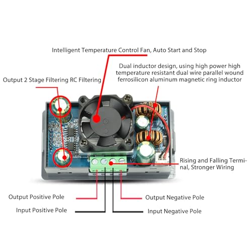 DC Buck Boost Voltage Converter past DC6.0-30V aan Naar DC0.6-30V 0-5.0A 80W LCD spanningsregelaar met instelbare spanningsoverstroombeveiliging voor laboratoriumvermogensmodule