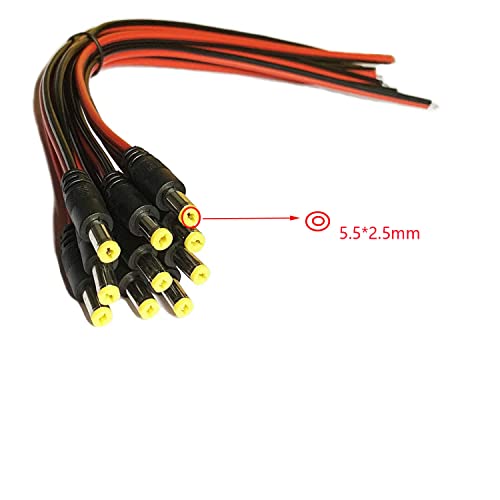 10 Paren 5.5mm x 2.5mm DC voeding, 12V, 2 Pin, 5.5 x 2.5mm, Man en Vrouwelijke Connector, DC Pigtail Kabel voor Video, Bewaking CCTV Camera 4