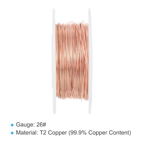 50m Solid Bare Koperdraad, 26 Gauge, Pure Koperdraad, 0,4mm, Zachte Draad voor sieraden en bindingen voor metaalfabrieken (40m) 3