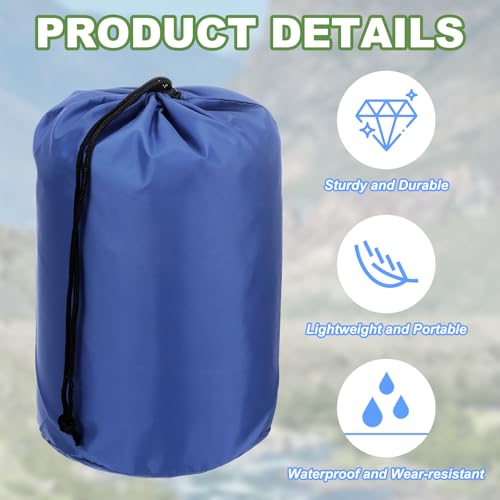 Stuff Sack, 5 x 10 Inch Waterdichte Outdoor Opbergzak Draagbaar koord Stof Valve Bag Lichtgewicht slaapzak voor Camping Wandelen Reizen, Navy Blue 3
