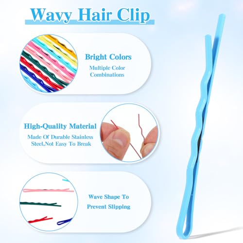 50 stuks gekleurd haar Clips klein 5,5 cm haar Clip kleurrijke Bobby Pins Wavy haarspeld Straight Hair Clip voor vrouwen metalen haarclip Haarclips Accessoires voor vrouwen 4