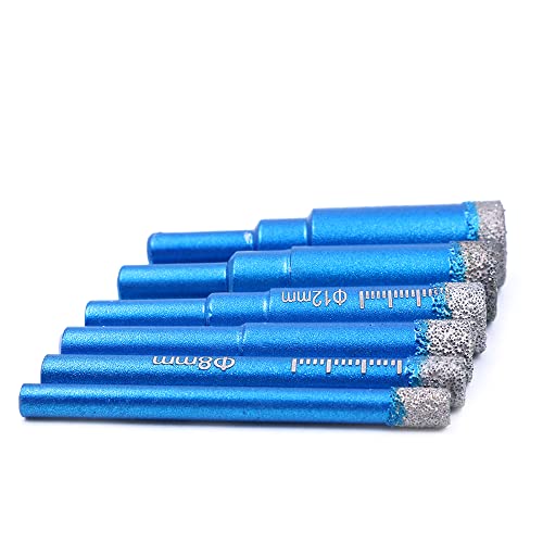 6-Piece Dry Diamond Drill Bits Set 6-16mm Wash-cooled geraspte gat Zag Boor Bit voor de Toughest Porselein graniet tegel glas keramische marmer 3