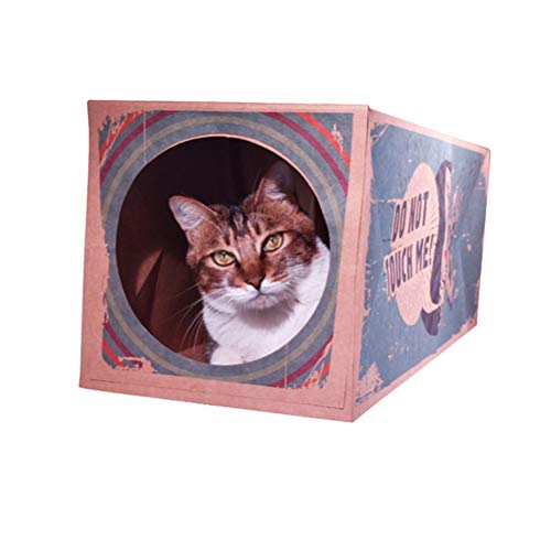 Opvouwbare kraft Papieren Cat Tunnel Speelgoed, Duurzaam Recycleerbaar Opvouwbaar Kartonhuis Sneak Looking Interactive Cat Toy verbergen 5