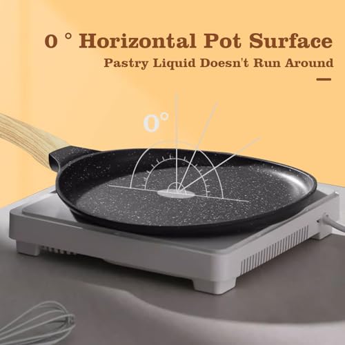 Frying Pan, Ronde platte bodem pannenkoeken, Zonder Stick, Grijs, Aluminiumlegering, Omelet Pan, Pannenkoek Keuken Pan, Rijstballen (28cm) 5