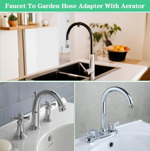 Metalen Faucet Adapter, Faucet Adapter, Waterkraan Adapter Set voor het aansluiten van tuinslang, (2×2.8cm, 1.2×2.2cm) Tap Adapter voor Keuken, Badkamer, Aanrecht 5