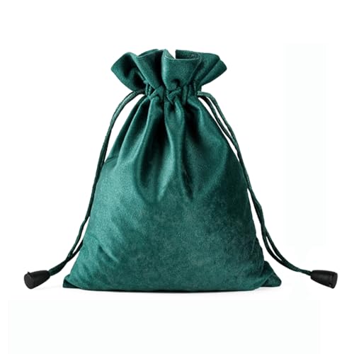 1 stuks fluwelen sieradenzakje met trekkoord, 40 x 50 cm, stoffen zakje om te vullen, fluwelen cadeauzakjes, opbergzak, stoffen tas, multifunctionele tas, groen