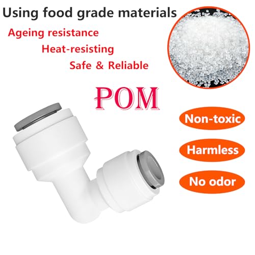 1Stuks Waterzuiveraar Fitting, 3/8" tot 1/4" Elbow Push Fit Quick Connect, Ro Water Filter Fitting voor Drinkfonteinen, Filters 4