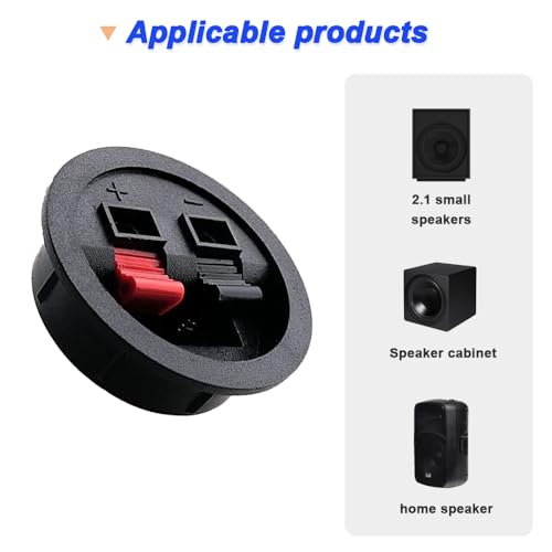 Speaker Box Terminal Koppels, 2-Position Ronde Stereo Cup Connectors, Link Pole Cable Terminal Cup (4, 2,95 inch) 4