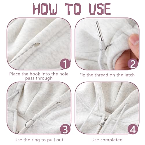 4 stuks Schlaufenwerder-Nadelhaken mit Riegel, Zungen-Häkelwerkzeug, Nähen, Schlaufenwerd-Haken mit Riegel für Stoffschlauchbänder, Gürtel, Streifen, DIY-Strickzubehör, Nähzubehör (26,7 cm) 4