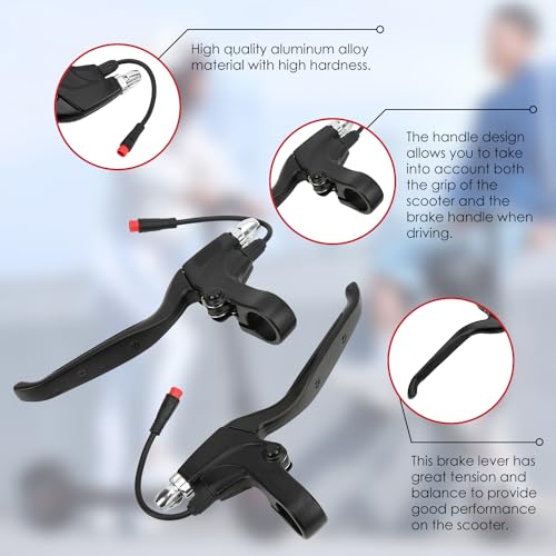 1 Paar E Fiets Remmen Leiders Aluminium Legering Linker Rechter Remmen met 2pin Waterdichte Connector voor 10 inch Elektrische Fiets Scooter