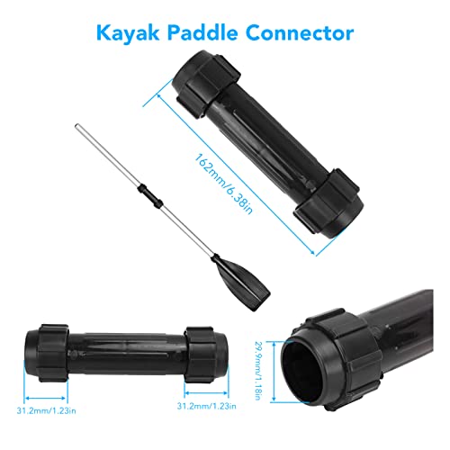 Kajak Paddle Connector, Kajak Paddle Connector 2PCS Plastic Oars Shaft Connectors voor Opblaasbare Boot Stand UP Paddle 3