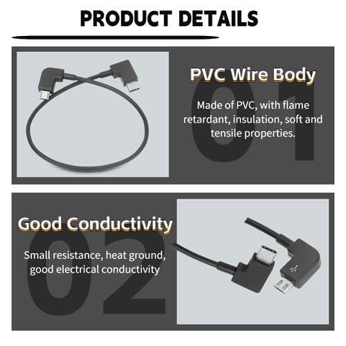 USB-kabel, RCUSB-kabel vervangingsaccessoires Compatibel met MINI-drone (Micro USB naar USB type C) 3