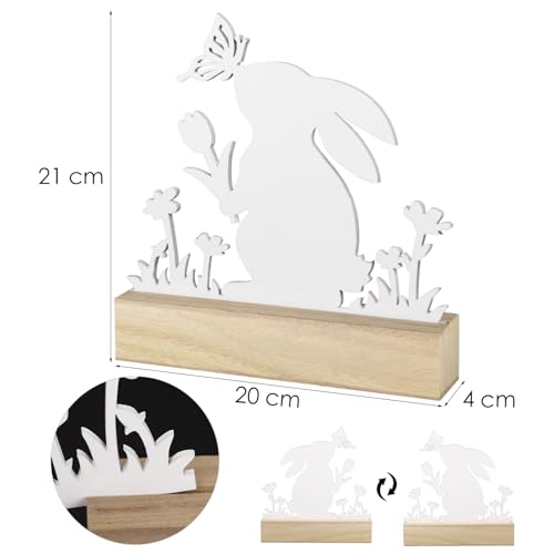 Pasen Bunny Tafelkleed Konijnen Paashout met vlinder Flower Table Decoratie Pasen Lente Cadeau Konijn Decoratie