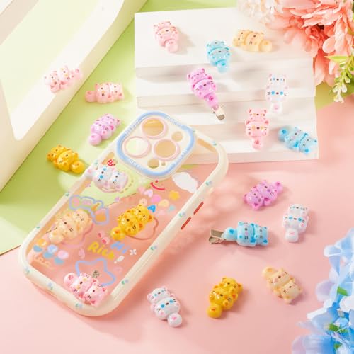 30 stuks Cat Cabochons Assorted Color Kitten Pet Cabochons 29,5mm Flatback Animal Opaque Resin Embellishment Voor Scrapbooking sieraden telefoon geval Haarspeld Vrouwen accessoire ambacht