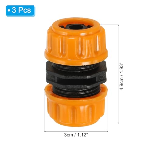 1/2" slang Reparatie Connector Extender, 3 stuks Plastic tuinslang Reparatie Waterslang Connectoren Leakproof Design, Marigold