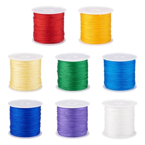 8 rollen 0,8 mm nylon kleding kralen koord sieraden touw voor ketting oorbel armband doe-het-zelf sieraden ambachten maken, 40 m/rol