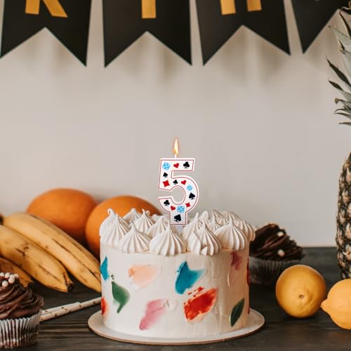 Casino thema verjaardag Kaars, Candle Poker Dice als cake decoratie gokken thema verjaardag feest decoratie partij leveringen voor Las Vegas (nummer 5) 5