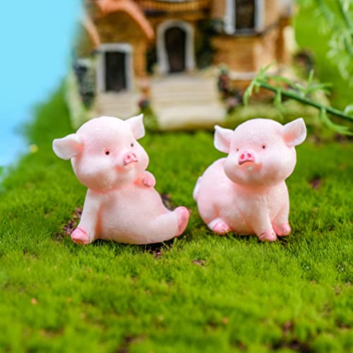 8st Miniatuur varkensfiguren Lucky Varkenfiguren Leuke roze varken voor DIY Craft Cake Decoratie Fairy Tuin Verjaardag Party 3
