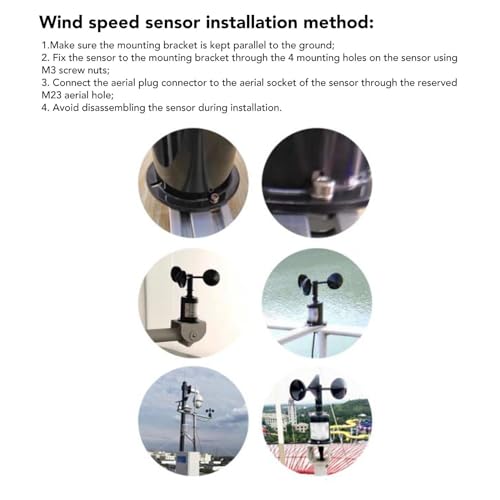 Windsnelheid Sensor, Windsnelheid Sensor met 0,8m Kabel 3-blad hoge nauwkeurigheid Anemeter Sensor Windsnelheid Sensor DC 5V voor Weerstation 5