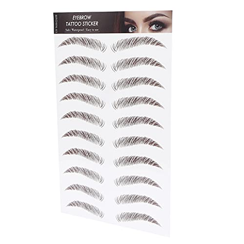 6D Eyebrow Tattoo Sticker Professional Waterproof Eyebrow Transfer Sticker Eyebrow Makeup Tool voor vrouwen en meisjes (Brown)(Brown-03)