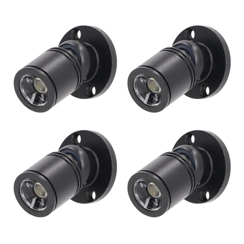 4Pcs Led Display Spot Lights 5V Dimbare USB Mini spotlight voor sieraden Showcase Porch Entryway Zwart wit licht spotlights binnenverlichting (Witte licht)