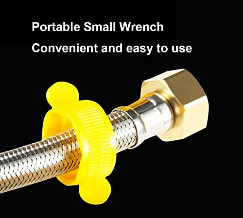 60CM Roestvrij stalen gevlochten slang Flexibele buis, G 1/2" x G 1/2" flexibele waterleiding, voor het vervangen van wasbakken(verpakking van 2) 4