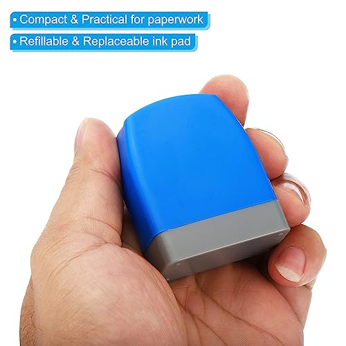 Geïmporteerde postzegel Zelf inkt, Rode inkt Office stempels met Refill inkt Pre inkt bericht Stempel Hervulbare Business Stempel, Blauw 4