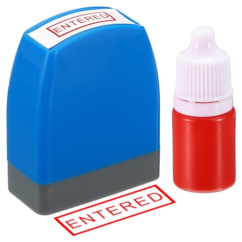 Geïmporteerde postzegel Zelf inkt, Rode inkt Office stempels met Refill inkt Pre inkt bericht Stempel Hervulbare Business Stempel, Blauw