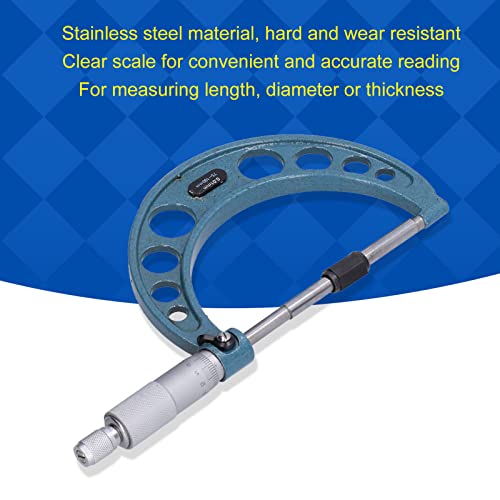 Buitenmicrometer, Dikte Schroefmeter roestvrij staal, hoge nauwkeurigheid, dikte meetinstrument met sleutel 0,01 Mm (75-100mm) 5