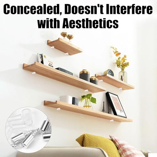 80 stuks Self Tapping Plank Ondersteuningen, Ø7.5mm Plank Ondersteuningen met rubber bescherming, Solid Steel Base Carriers, Self Tapping Schroeven, Plaats Plankhouder voor meubelkasten, Boekenkast 5