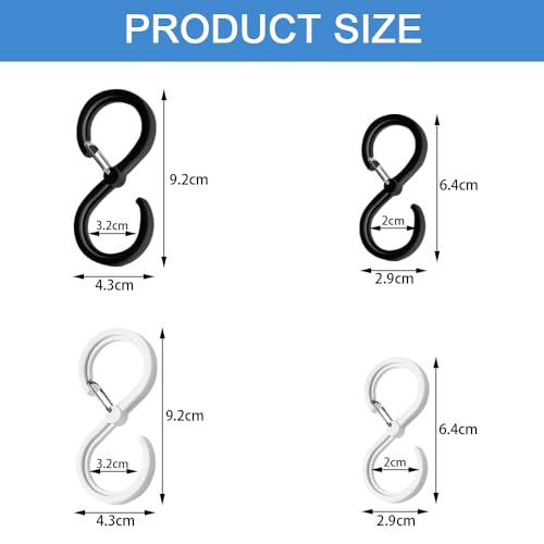 20 stuks S haken Pragmatic Plastic S haken, zwaar werk met veiligheidsriem Design voor Pan Utensil Kabinet Rod Outdoor Verlichting Keuken Gereedschap Badkamer Garden Office Plant (2 kleuren)