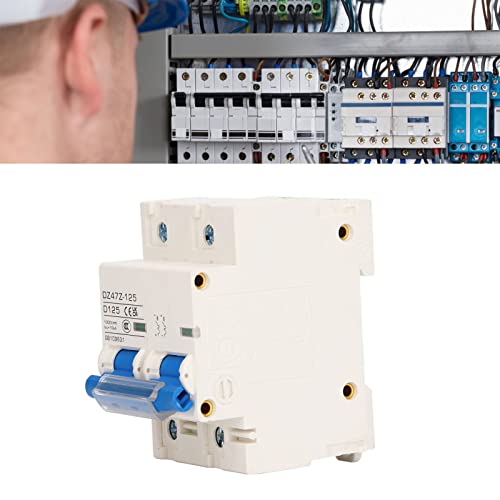 1000V DC Circuit Breaker 125A C125 2P DIN Rail, Overload Protection, Air Switch, Home Lighting Fuse Vending Machine, Distributeur Lines, Solar, PV System (Blue) 4
