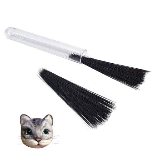 500st Dier Whiskers voor ambachten Naald Villing, 6,3-8,6 cm lang, zwart Simulated Animal Whiskers Plastic Craft Animals Barden voor Kat, Muis, Konijn, Poppen
