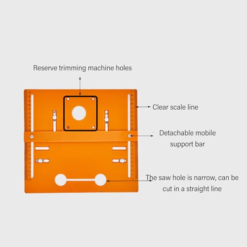 Universele snijmachine Base Plate Kit 28x25cm Houtbewerking Circular Saw Guide Bodemplaat 5mm Dikte 3