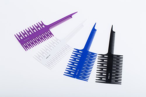 Haarverf Comb voor vrouw, haar highlight sectie Comb haar tint kleur verf styling gereedschap (Paars)