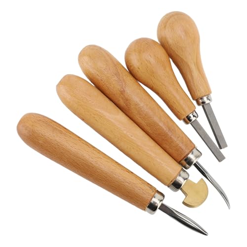 5st Professional Stone Setting Prong & Bezel Tool Kit - Sieraden Stone Prong Pusher met ergonomische houten handvat voor beginners aan experts