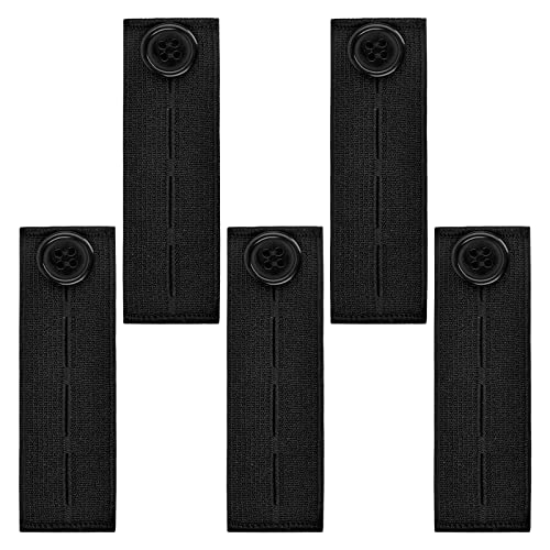 Pack van 5 Elastische Waist Extensions, Button Extension voor Broeken, Verstelbare, Waistband Extension voor Zwangerschap, Button Extender voor Jeans, Elastische Waist Extenders voor Mannen en