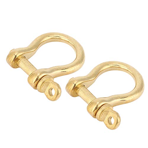 Messing Carabiner Bow Shackle Messing 10mm Gouden Messing 2 Set Anker Gesp Pure Messing U Type Fob Keychain Haak Gold Connection Gesp 10m m