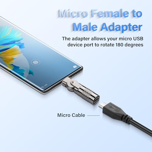 2 Pack Micro USB Adapter Micro 5Pin Vrouw tot Male Connector 180 Degree Rotatie Converter Connector Ondersteuning Charge gegevens voor telefoon 3