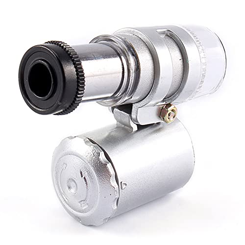 Pocket Vergrootglas, Vergrootglas LED Categorie UV-licht Mini 60X Pocket Microscope Sieraden
