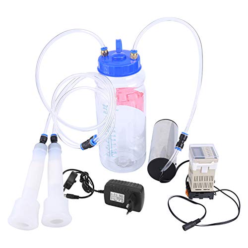 Draagbare elektrische melkmachine, 2 liter met pulsregulator, elektrische melkmachine, draagbare elektrische melkmachine, koe voor koeien, schapen, 100-250V, EU-plug, EU-plug