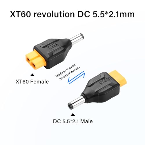XT60 naar DC5521 Adapter XT60 naar DC 5.5mm x 2.1mm Draadloos voor TS100 Soldeerijzer, FPV Monitor, Voeding, Drone (XT60 Bus naar DC Plug) 5