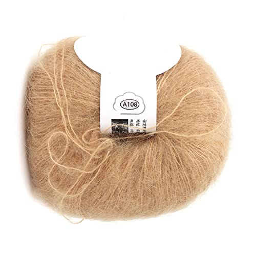Zacht Mohair Kasjmierwol, Breigaren Licht handbreigaren, DIY Sjaal haak garen met een haak voor het weven sjaals (18Khaki)