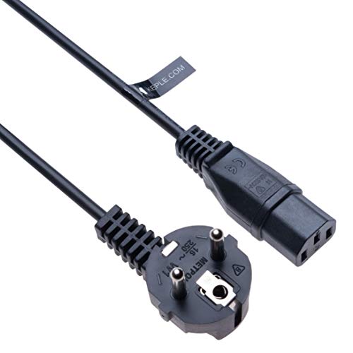 Stroomkabel compatibel met PC, monitor, printer, scanner, Playstation 3 en Playstation 4 Pro, TV, Videoprojector, TV HDTV, monitor met CEE 7/7 op C-13 3 (3m) aansluiting