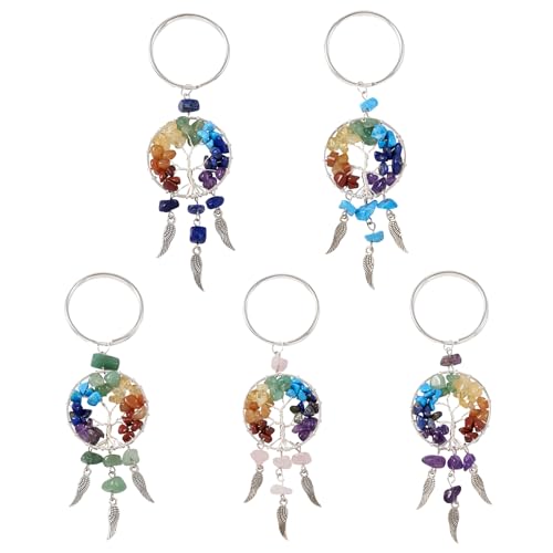 Boom van het leven Charms Chip edelsteen hangers Droom Catchers Dangle Ornamenten voor auto tas hangen sleutelhanger sieraden