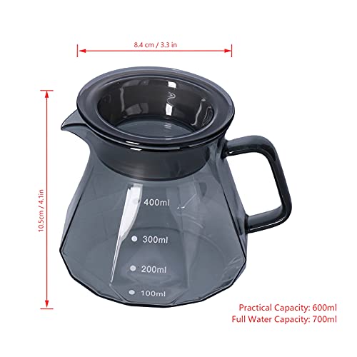 Koffiekoker, Glass Coffee Server Pot, Heat Resistant Koffie Part Pot, Clear Theepot, Bar Counter Keuken Receptie Kamer Koffiepot (400ml)