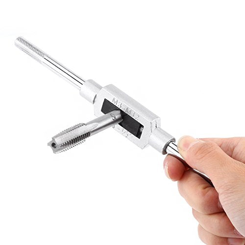 7 st. Jeu de Tarauds Métrique Robinet à Tarauds Réglable Filetage Métrique à la Main avec Clé à Robinet M3 M4 M5 M6 M8 M10 M12 3