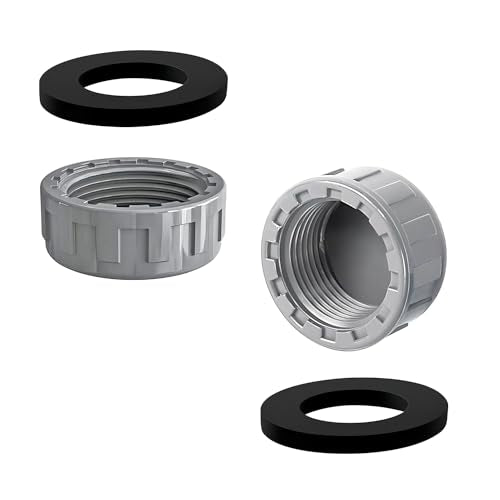 2 Pack Female Thread Pipe Fitting Cap, 40mm Montage Blanking Cap, PVC Blanking Stop Cap, Waste Pipe Blanking Cap wity Wasmachine