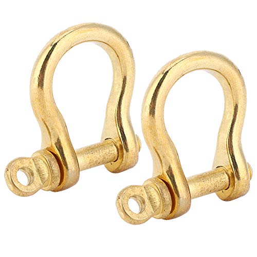 Messing Carabiner Bow Shackle Messing 10mm Gouden Messing 2 Set Anker Gesp Pure Messing U Type Fob Keychain Haak Gold Connection Gesp 10m m 4
